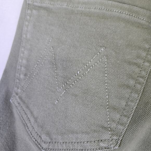 MOTHER Denim Mid Rise Dazzler Ankle Jean Anthro Oil Green Womens 27 Crop Modern - Picture 10 of 15